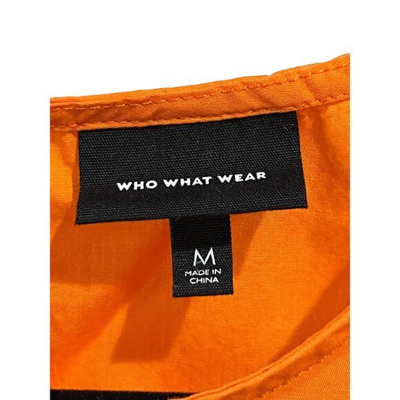 Who What Wear Orange Mini Sundress Size M Pockets - Picture 3 of 5